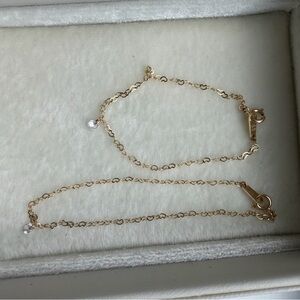 14k solid gold mommy and me heart link bracelets
